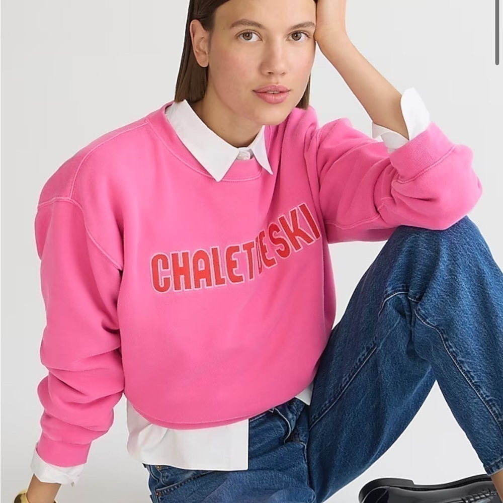 J crew Heritage fleece chalet de ski graphic sweatshirt